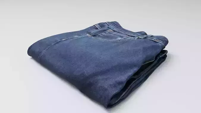 pair of folded blue jeans pants for wardrobe