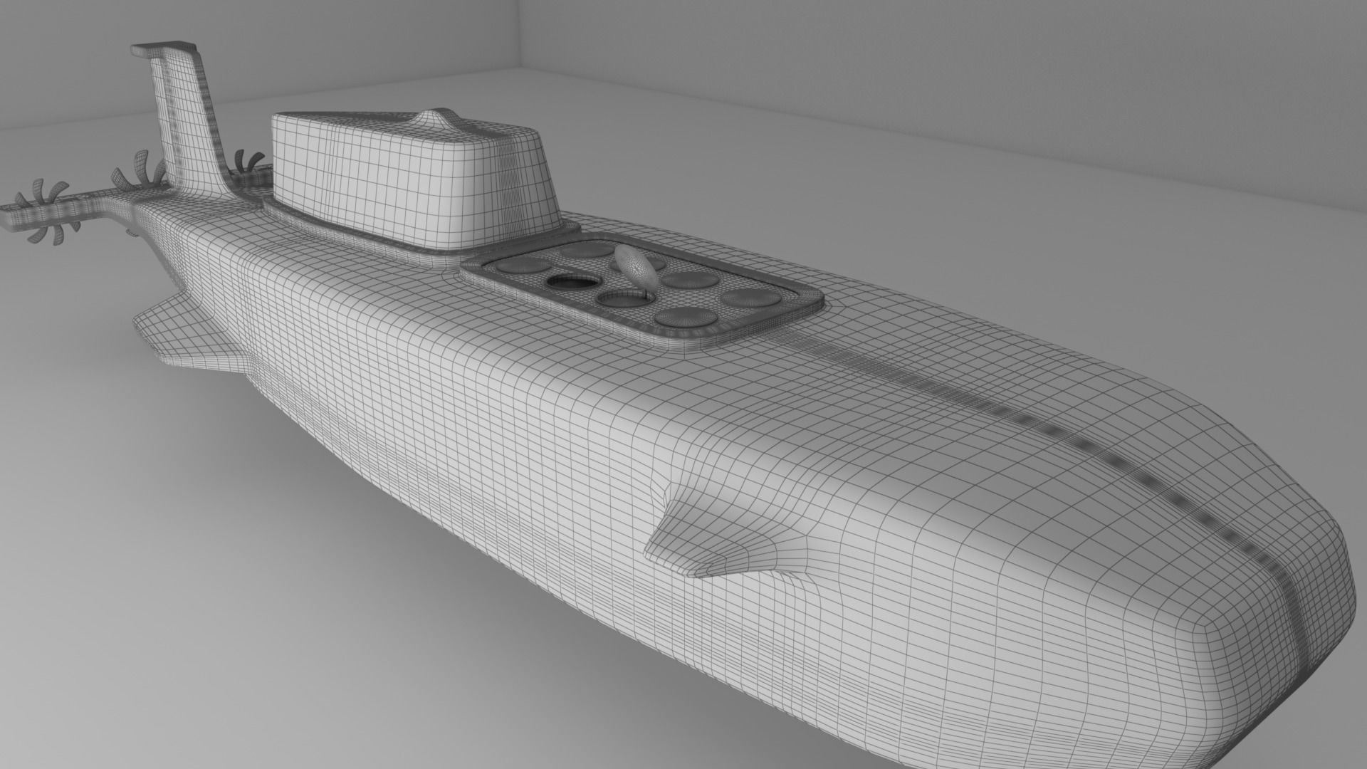 Submarine 3D Model with propellers 3D model_4