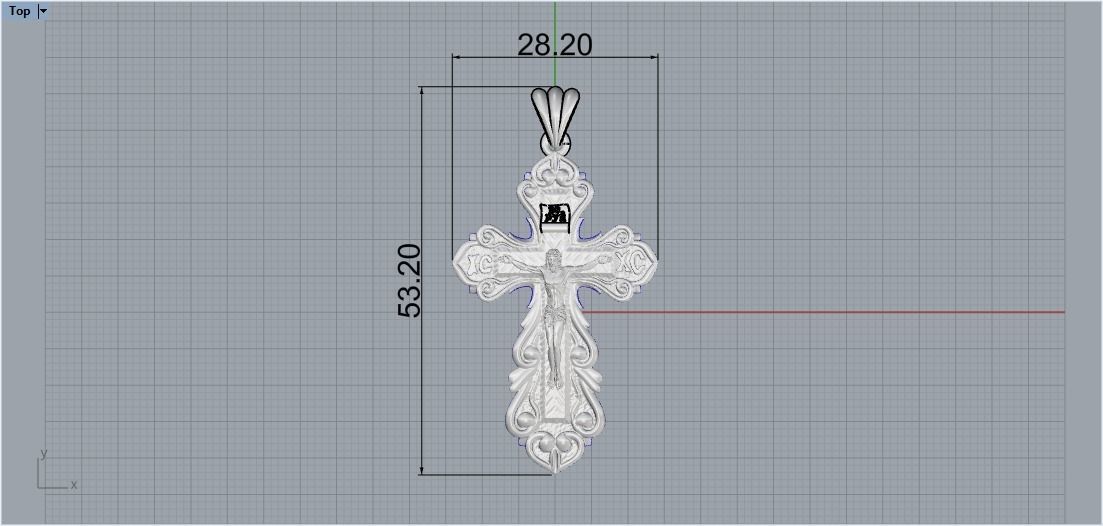 cross1 gold crucifix pendant 3D print model_5