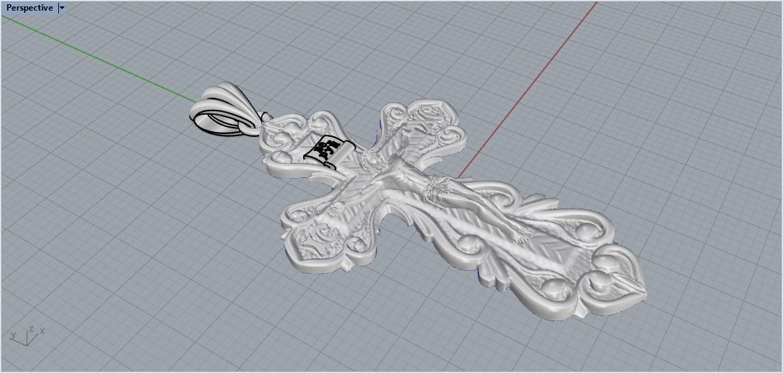cross1 gold crucifix pendant 3D print model_4