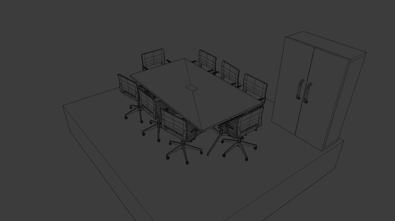 MODERN OFFICE FURNITURE 3D MODEL LOW-POLY AND PBR Low-poly 3D model_31