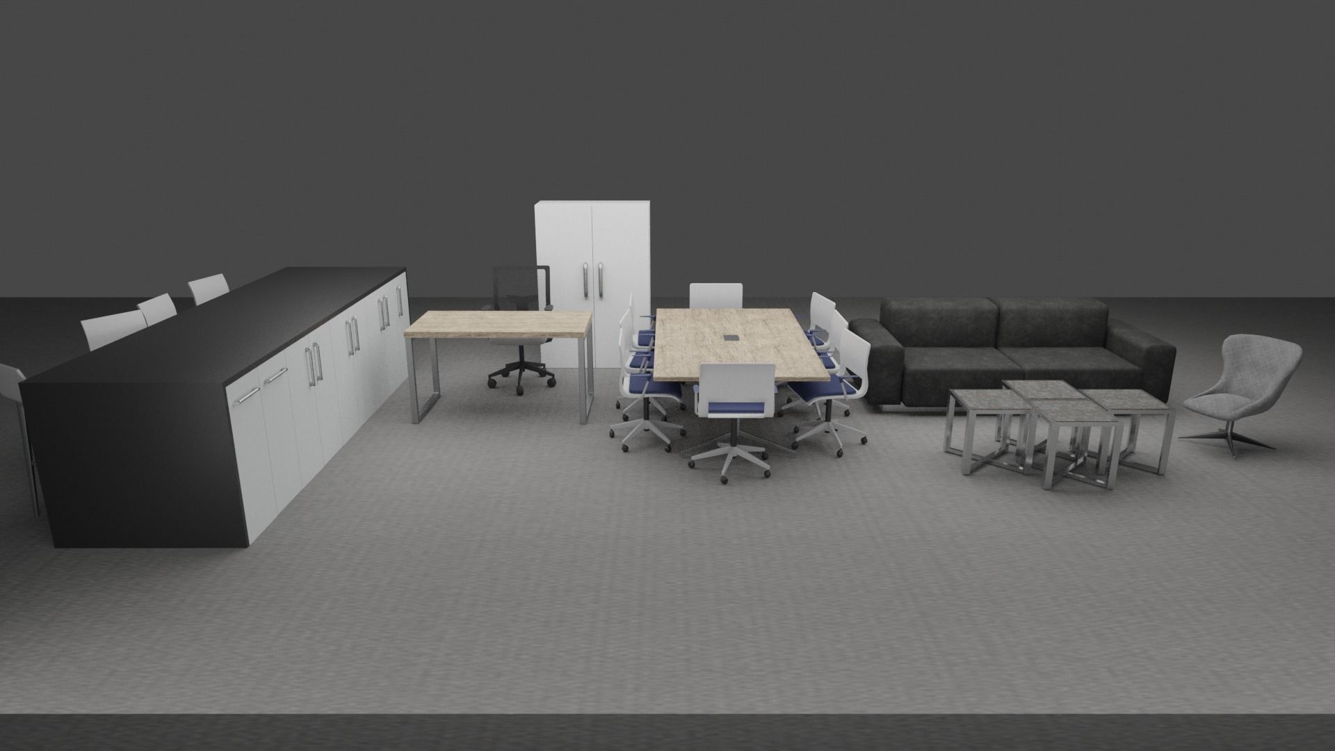 MODERN OFFICE FURNITURE 3D MODEL LOW-POLY AND PBR Low-poly 3D model_2