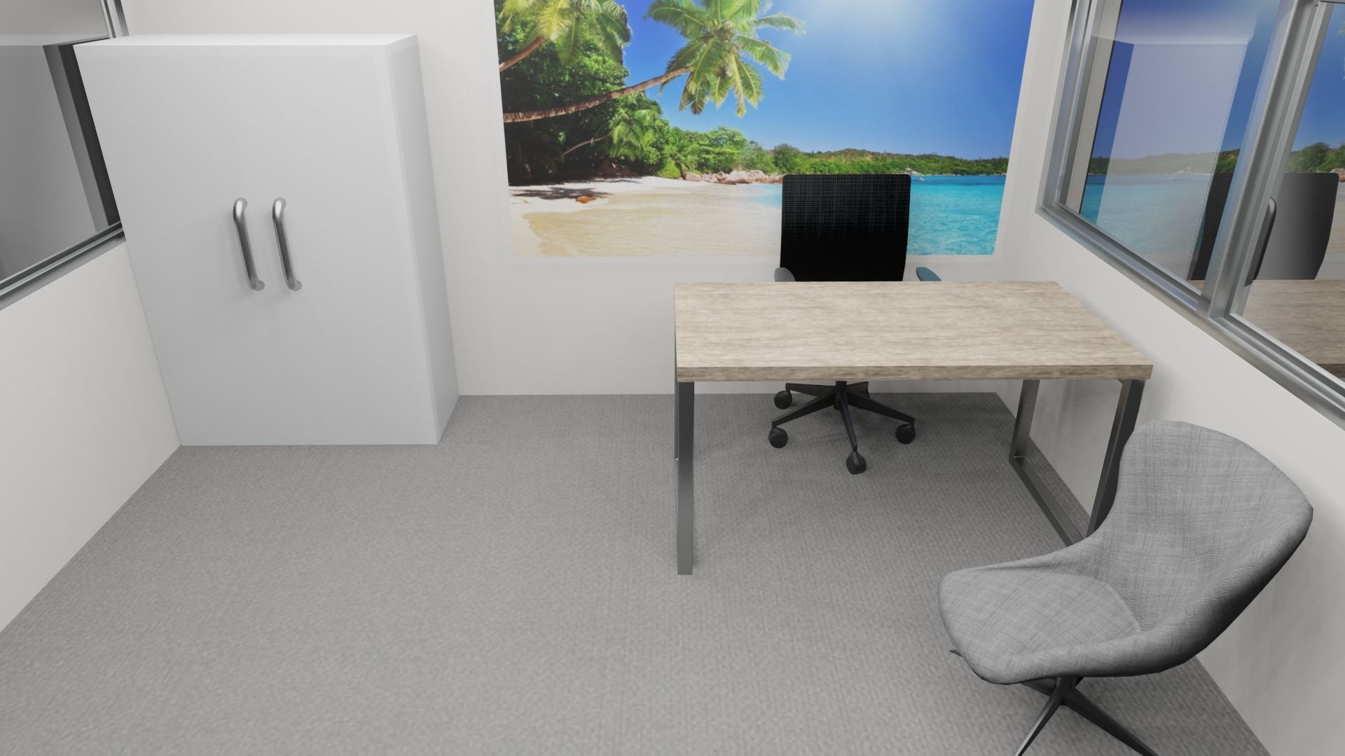 MODERN OFFICE FURNITURE 3D MODEL LOW-POLY AND PBR Low-poly 3D model_41