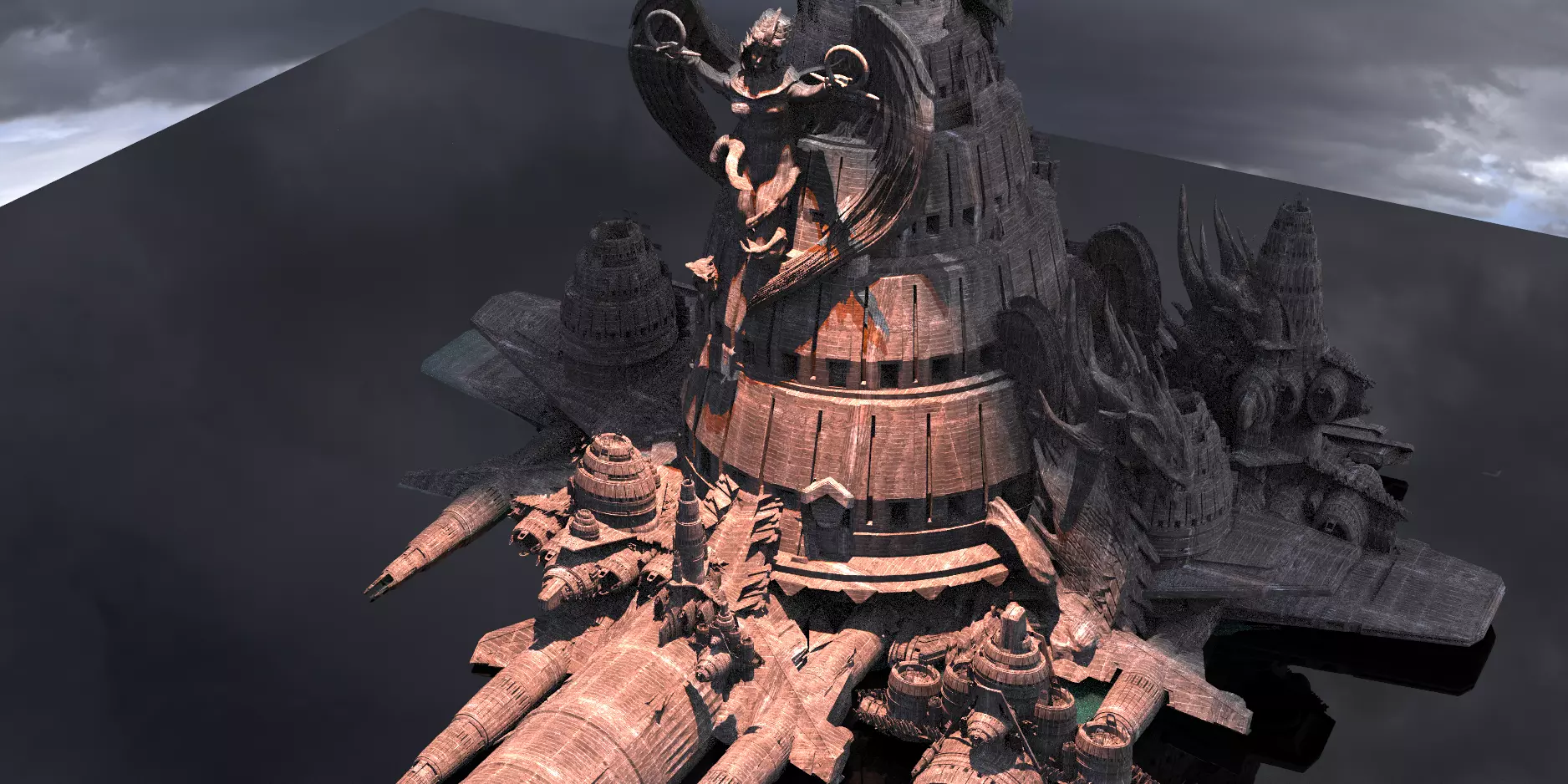 Dark Gods Lilith Full Temple Ships kit bash 2 3D model_0