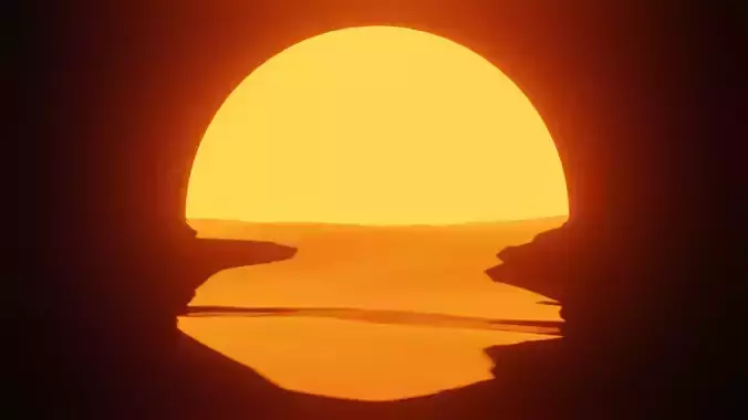 great sunrise Low-poly 3D model