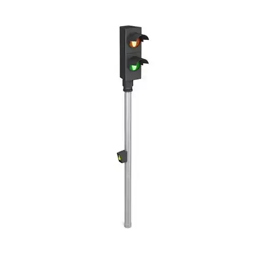 Traffic Light On Pole With Push Button