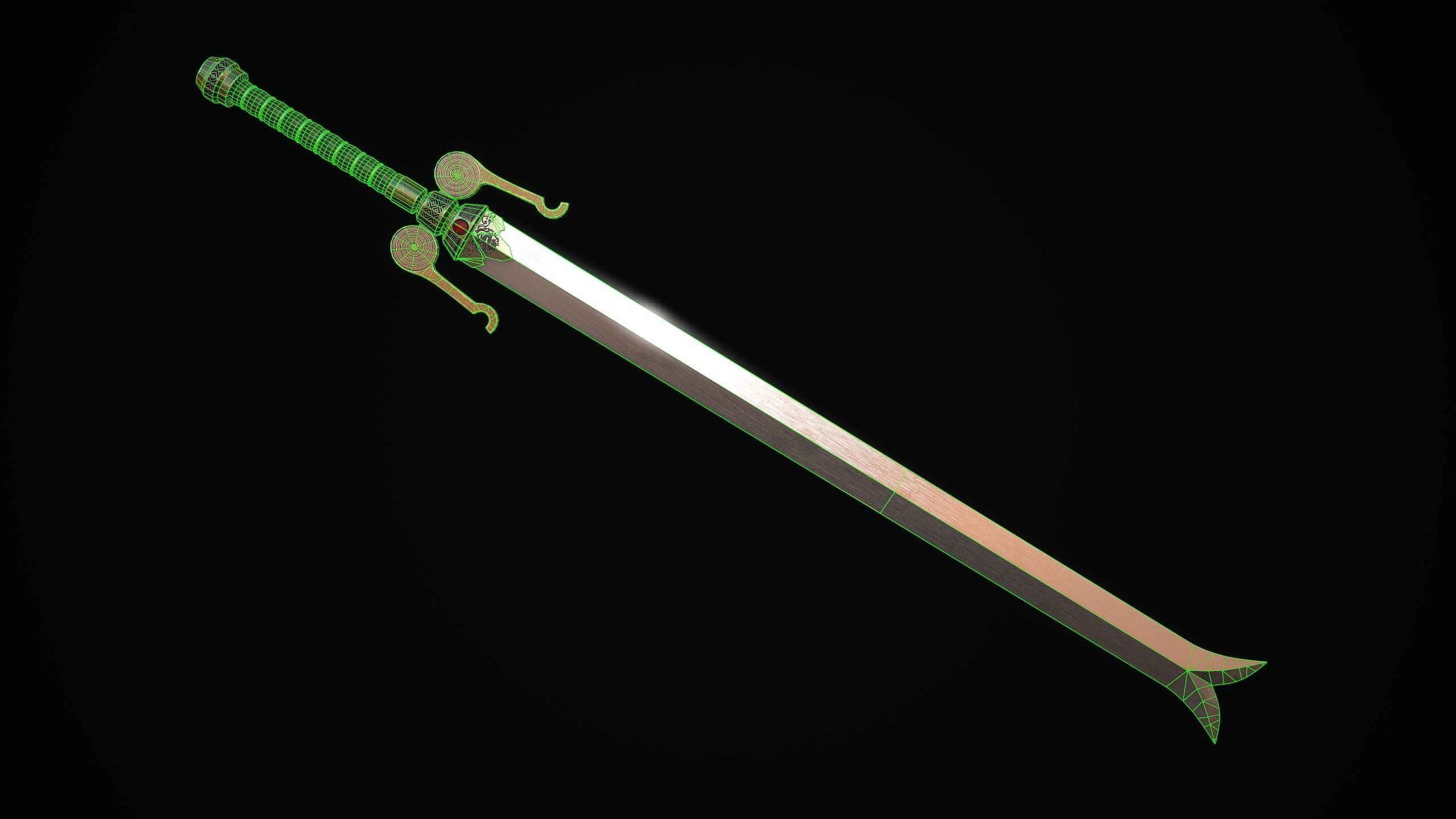Serpent Sword Low-poly 3D model_11