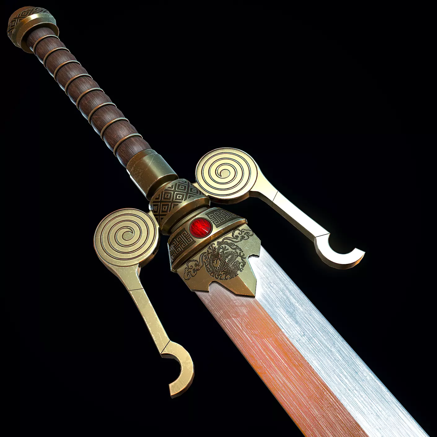 Serpent Sword Low-poly 3D model