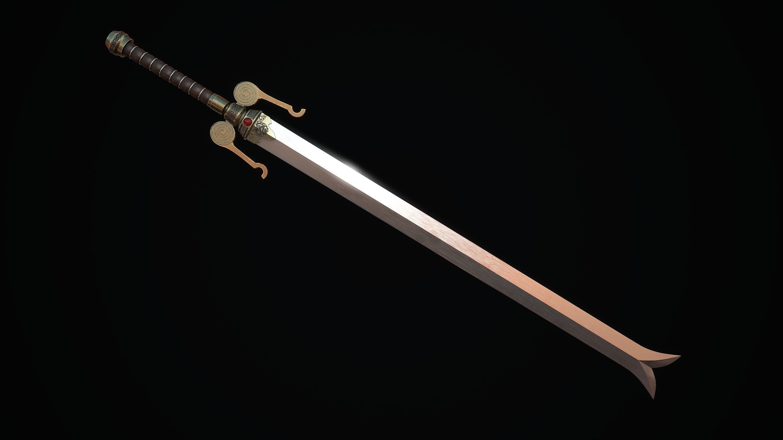 Serpent Sword Low-poly 3D model_6