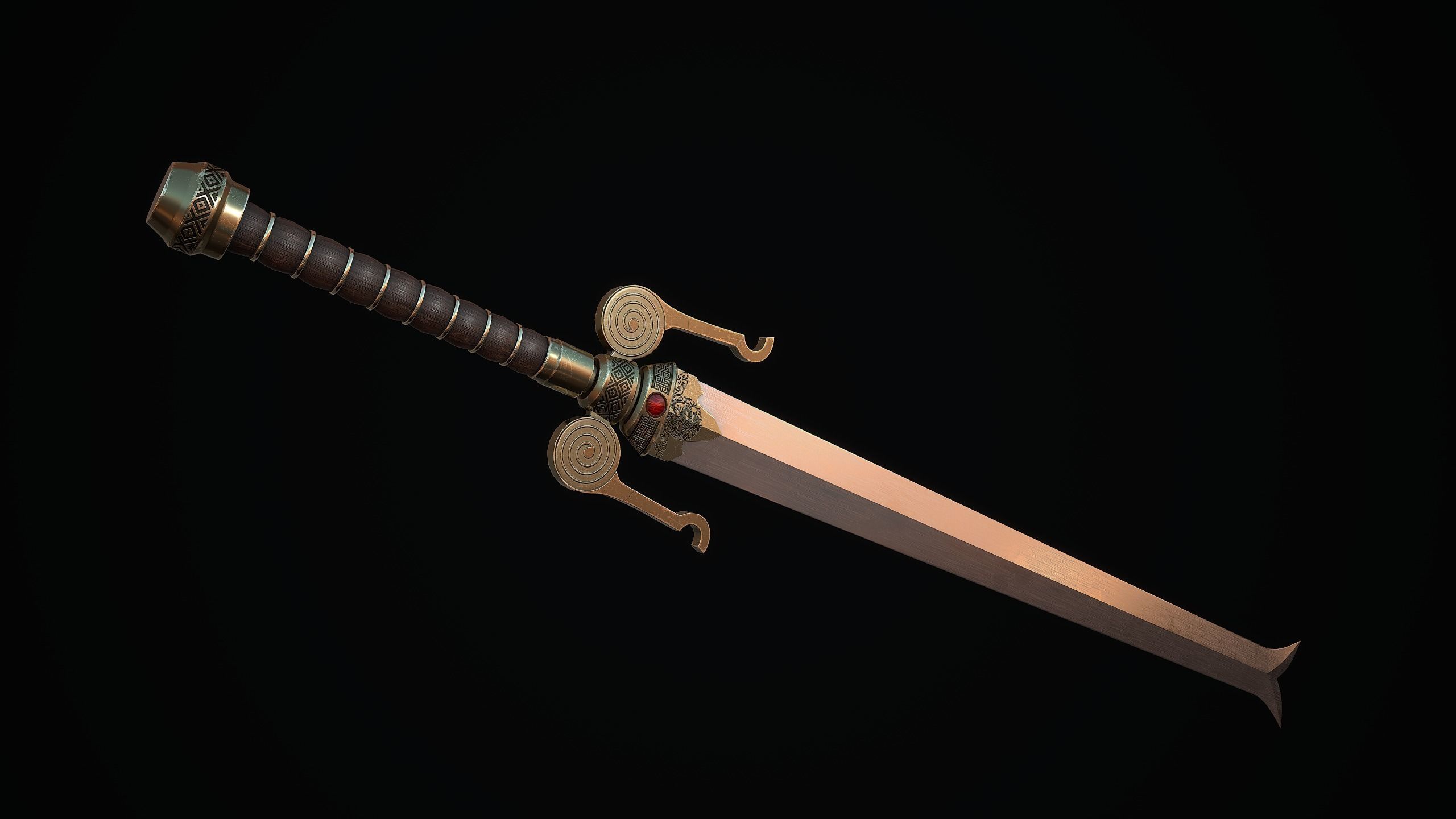 Serpent Sword Low-poly 3D model_5