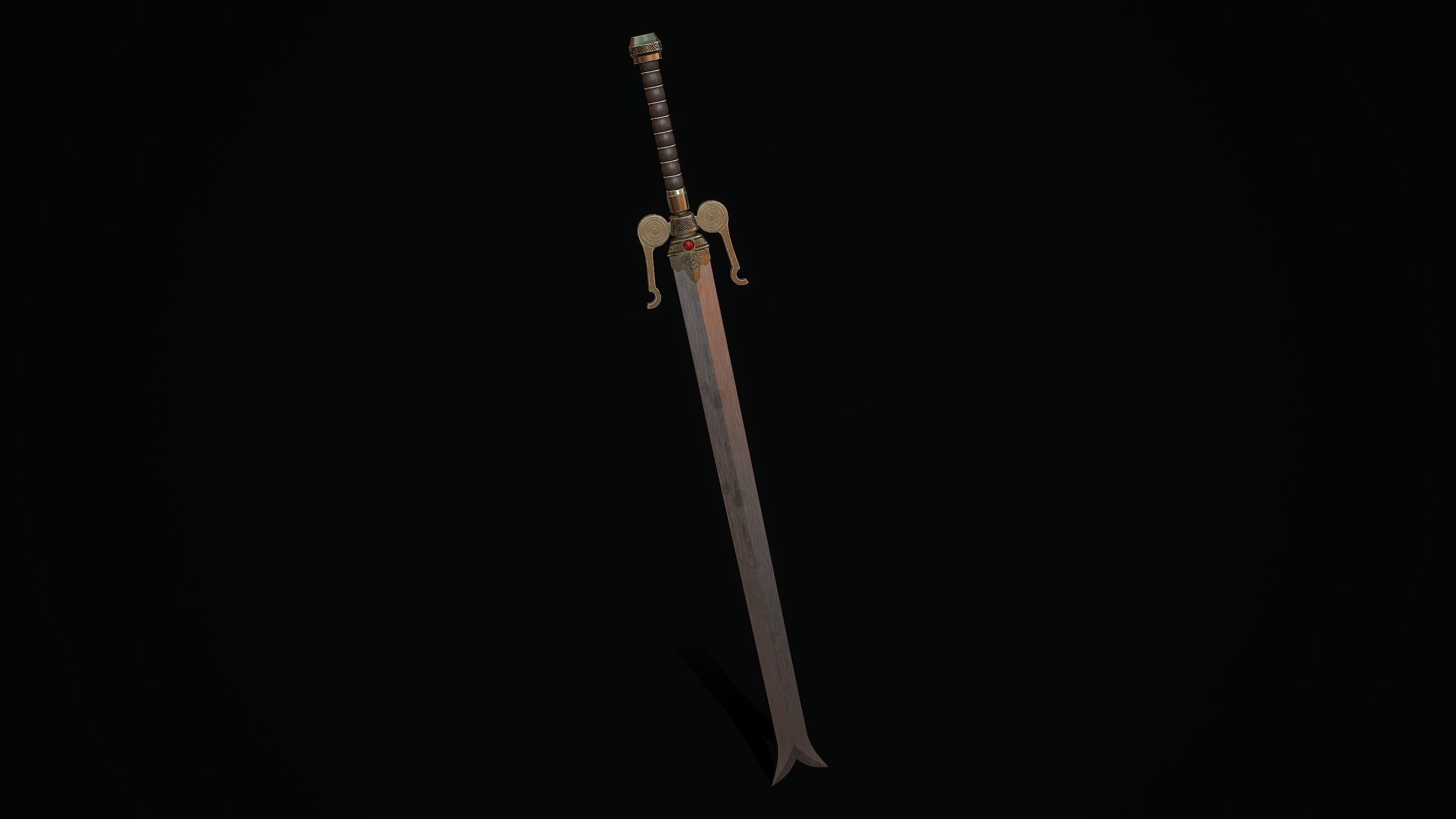 Serpent Sword Low-poly 3D model_9
