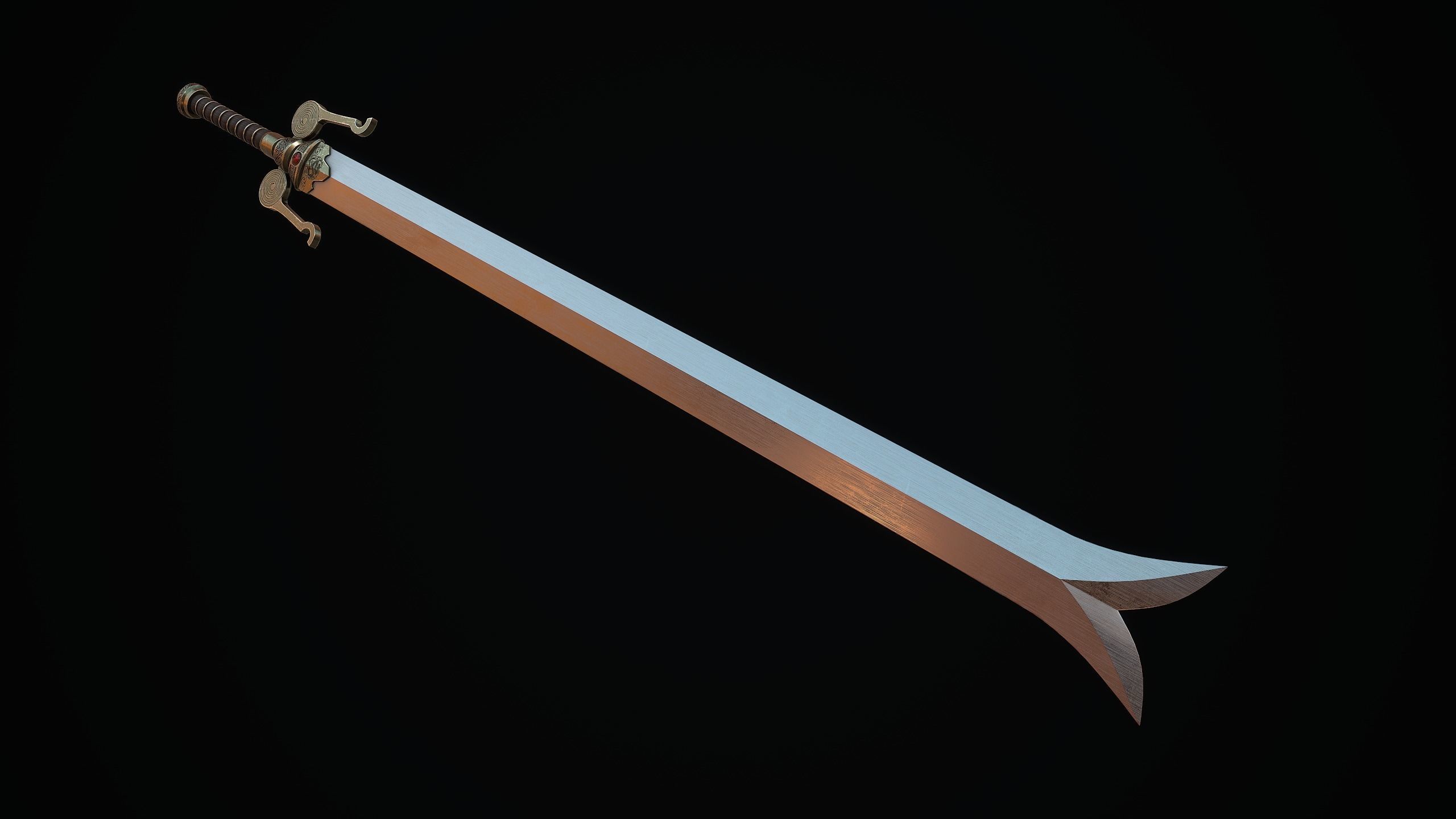Serpent Sword Low-poly 3D model_8