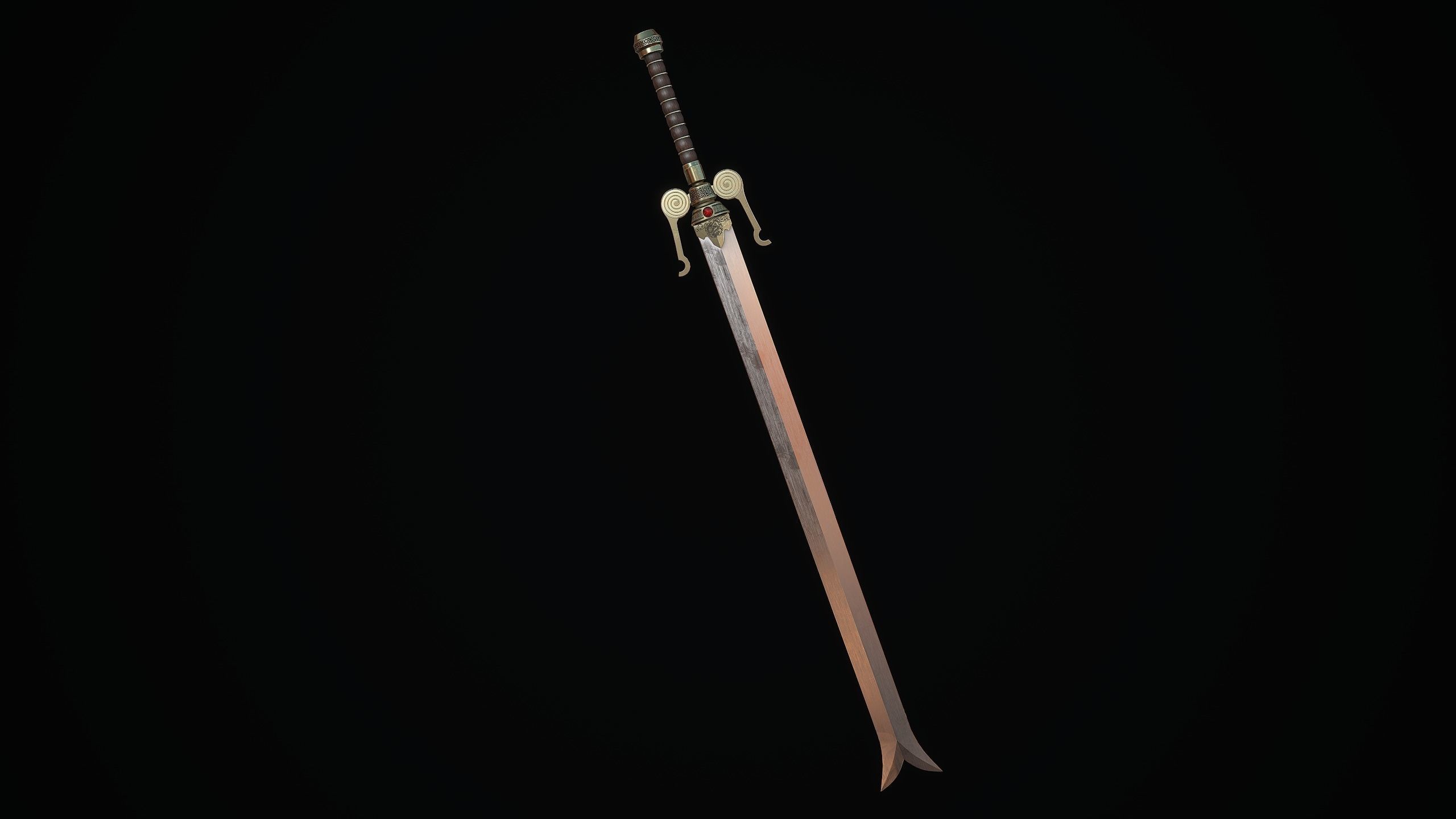 Serpent Sword Low-poly 3D model_10