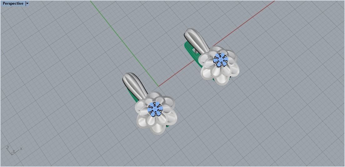 Earrings1 gold earring with diamonds 3D print model_1