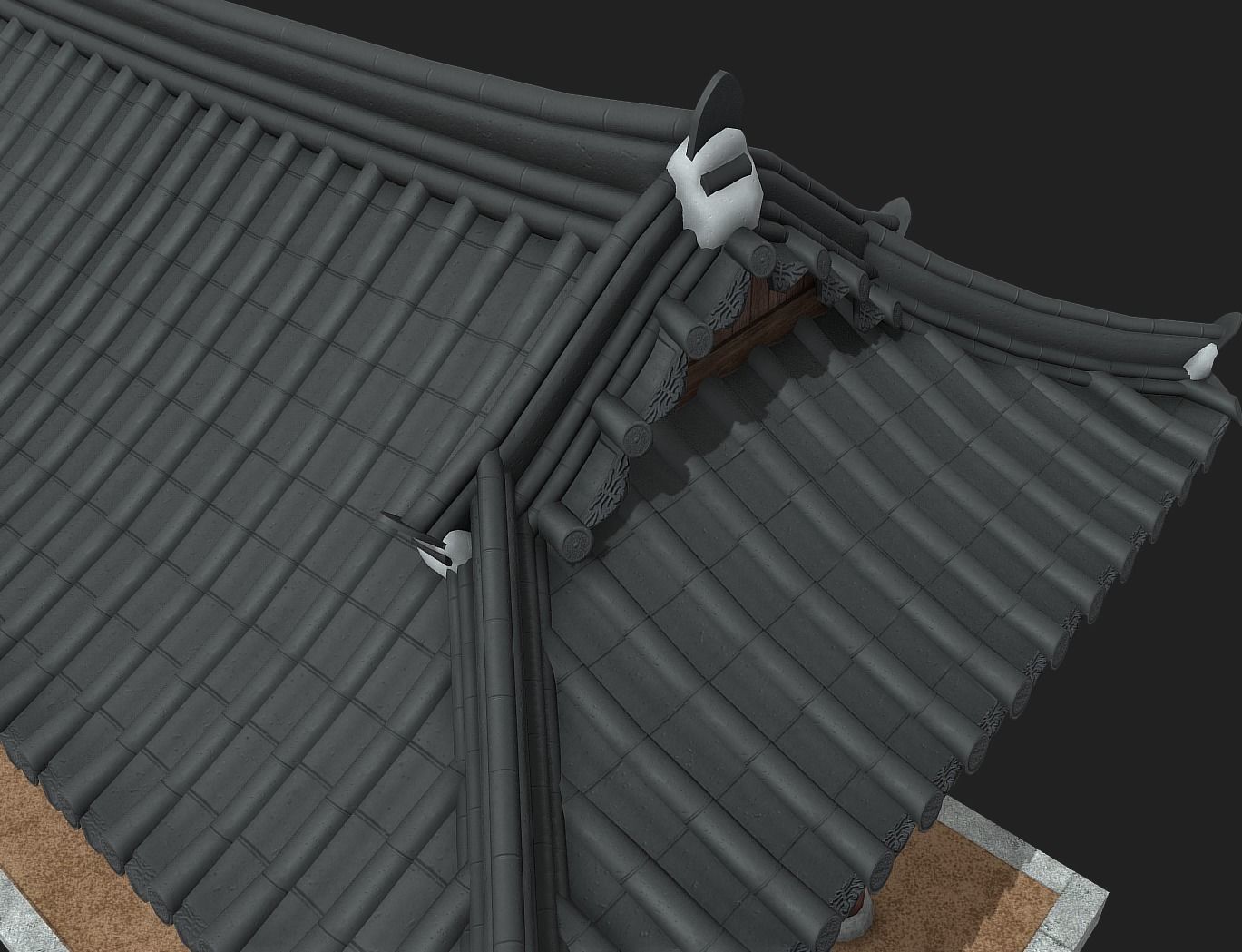 Korean Traditional Hanok WatchTower Low-poly 3D model_4