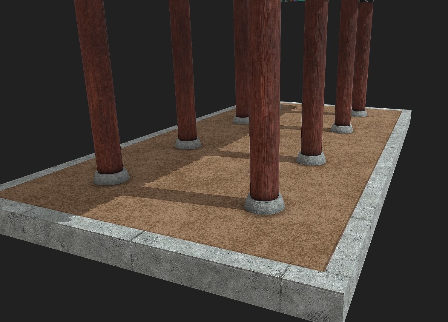 Korean Traditional Hanok WatchTower Low-poly 3D model_14