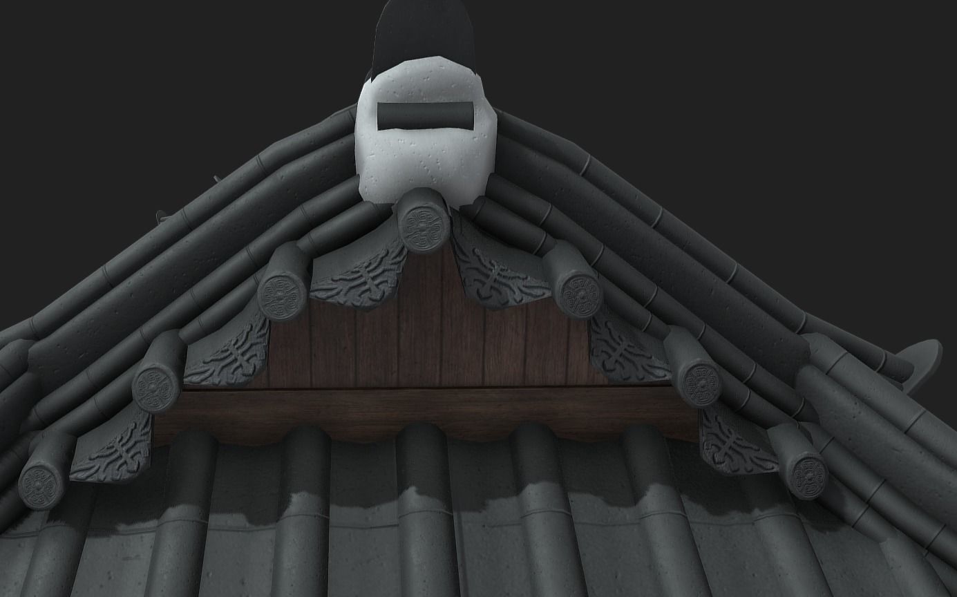 Korean Traditional Hanok WatchTower Low-poly 3D model_13