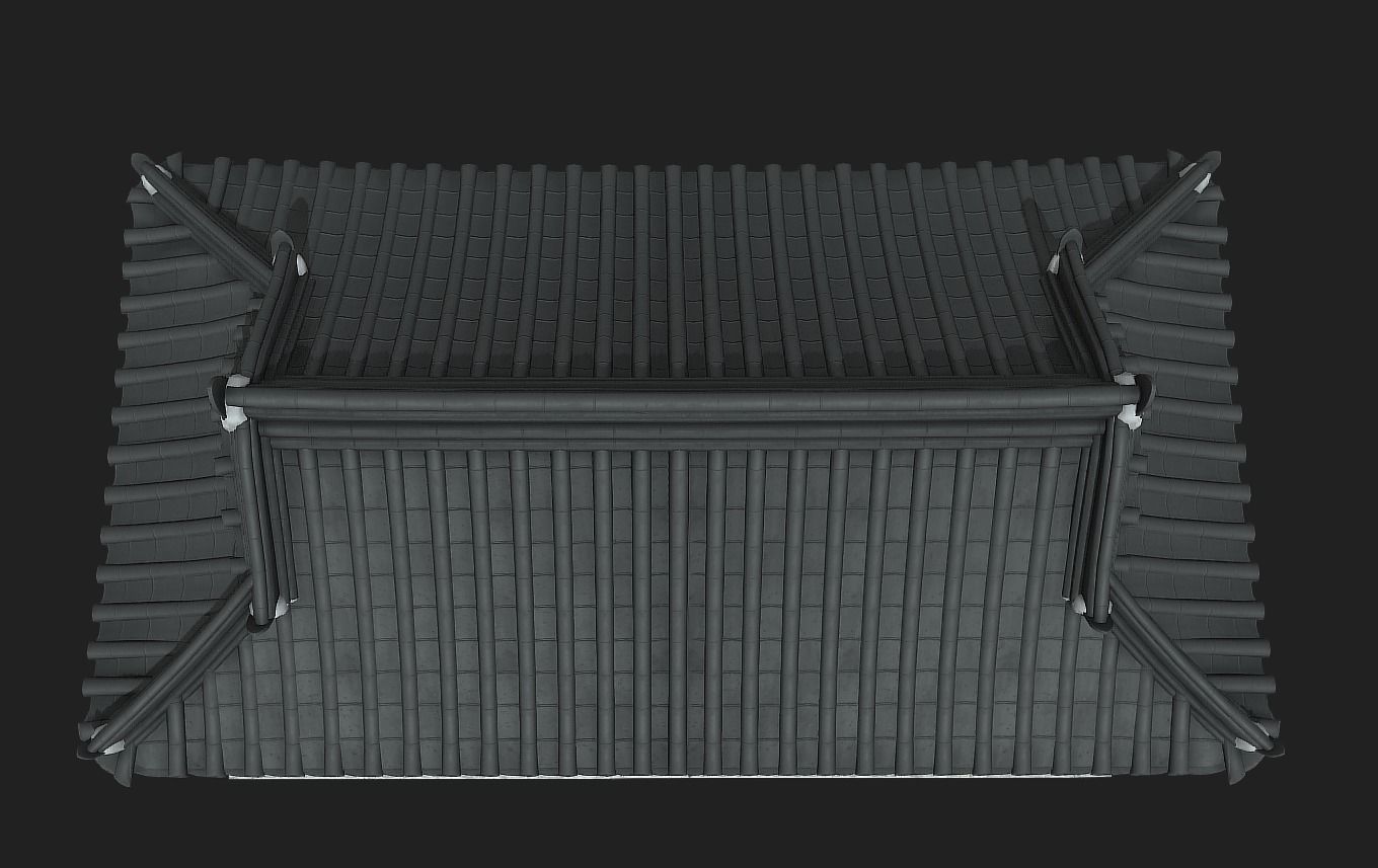 Korean Traditional Hanok WatchTower Low-poly 3D model_3