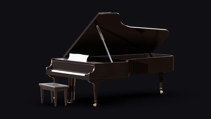 Grand Piano Low-poly 3D model