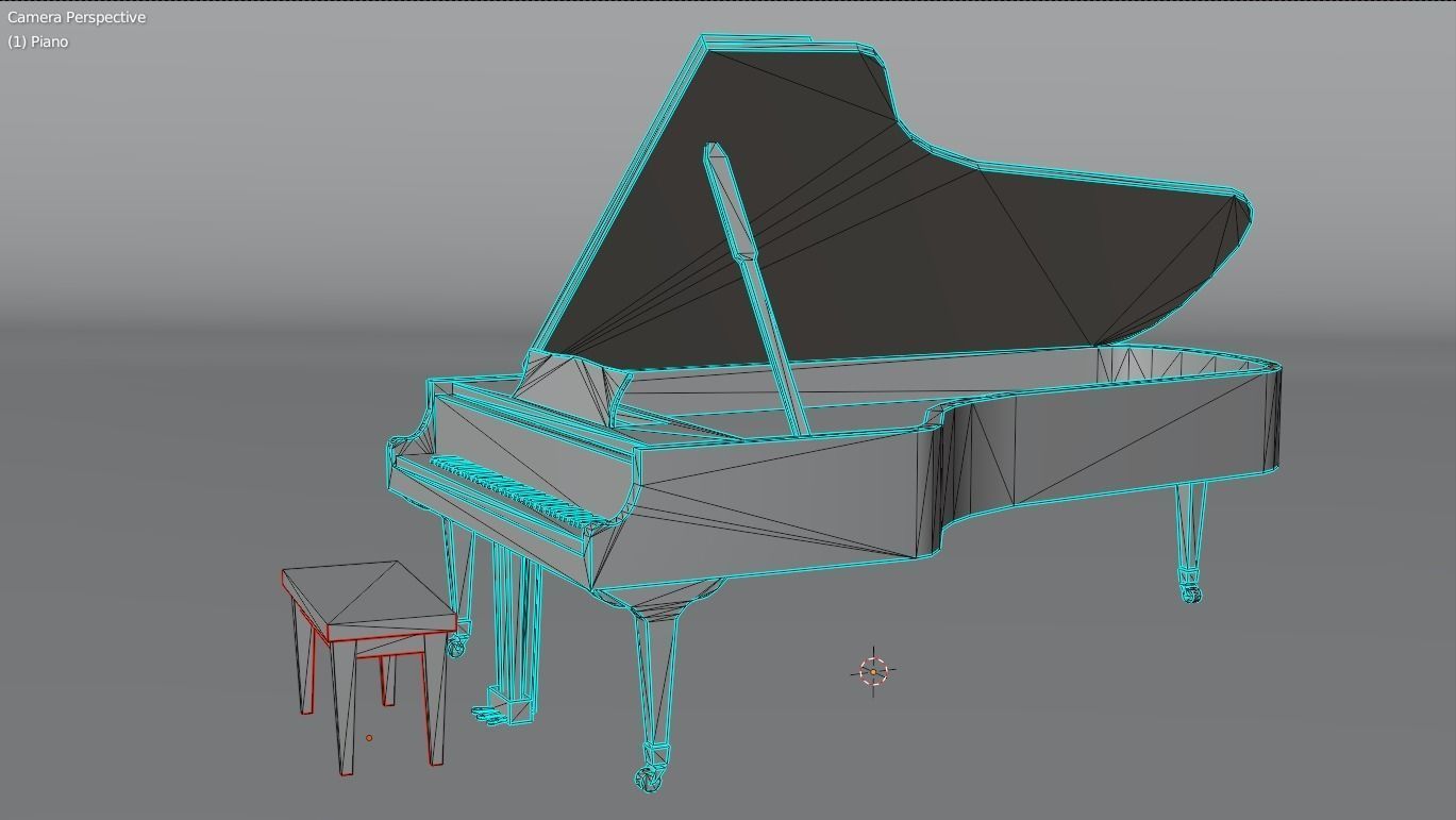 Grand Piano Low-poly 3D model_2