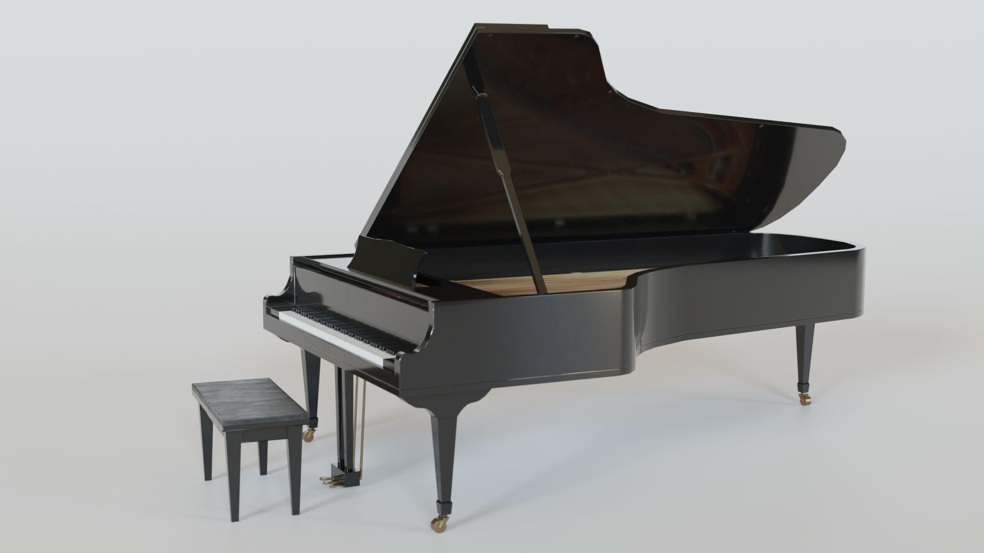 Grand Piano Low-poly 3D model_1