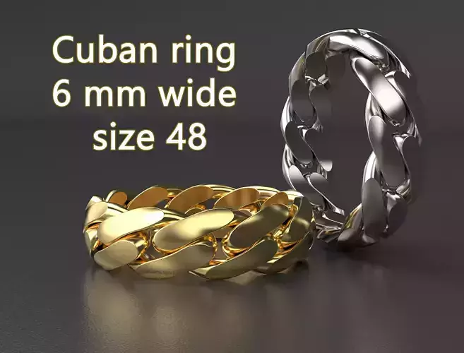 Cuban ring 6 mm wide size 48
