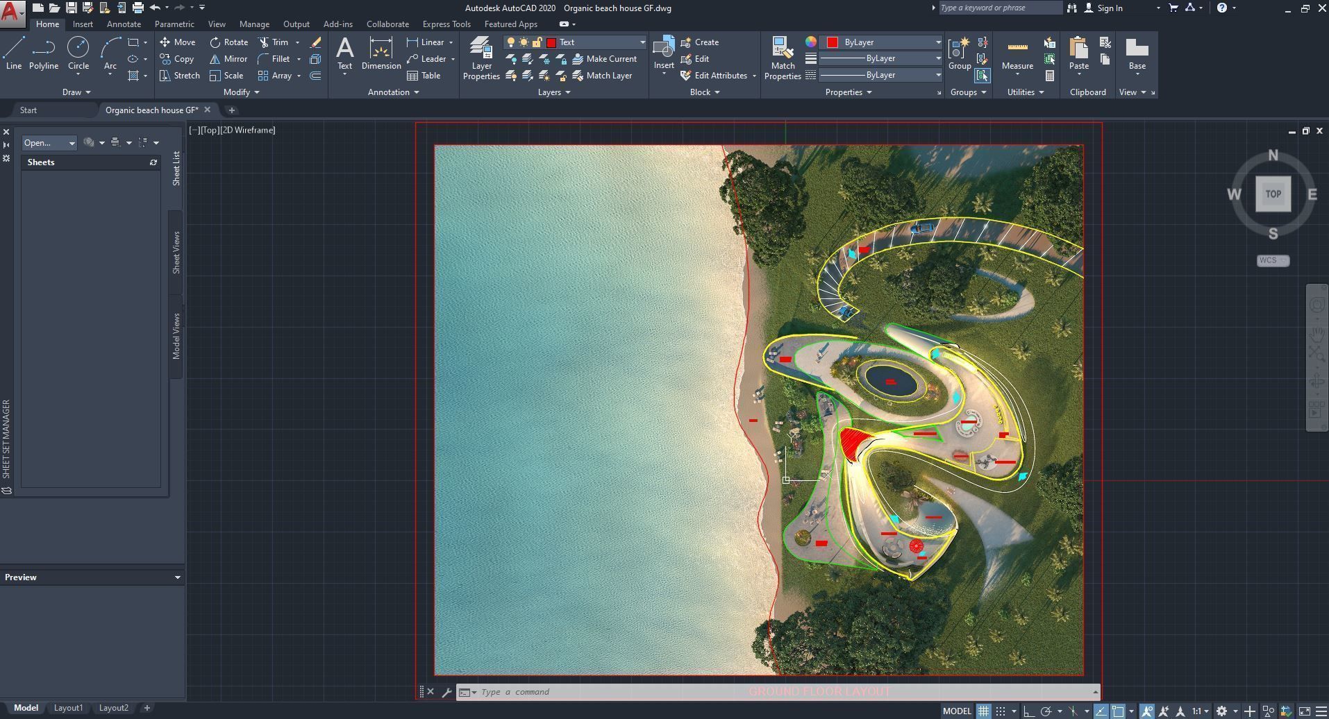 Organic architecture beach villa house Lumion render Bonus Revit 3D model_12