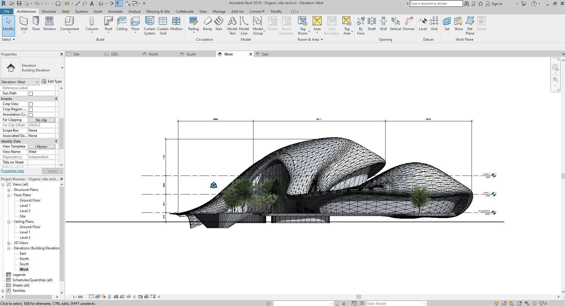 Organic architecture beach villa house Lumion render Bonus Revit 3D model_5