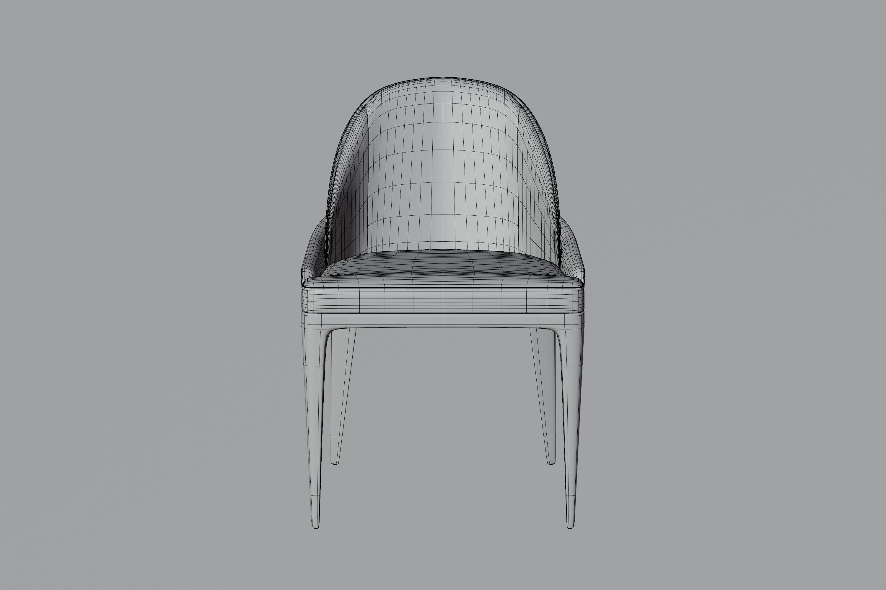 Bentley chair Low-poly 3D model_4