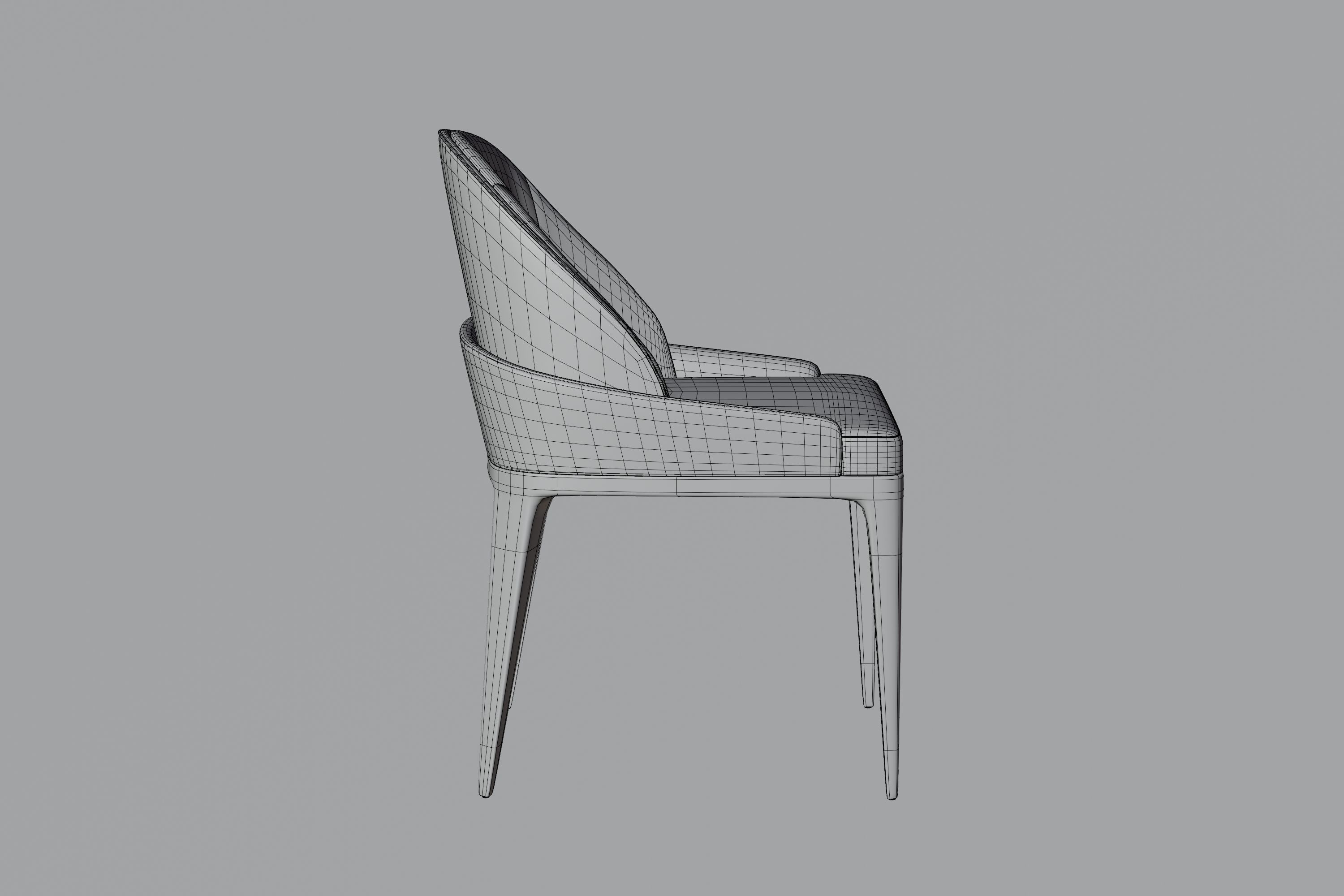 Bentley chair Low-poly 3D model_6