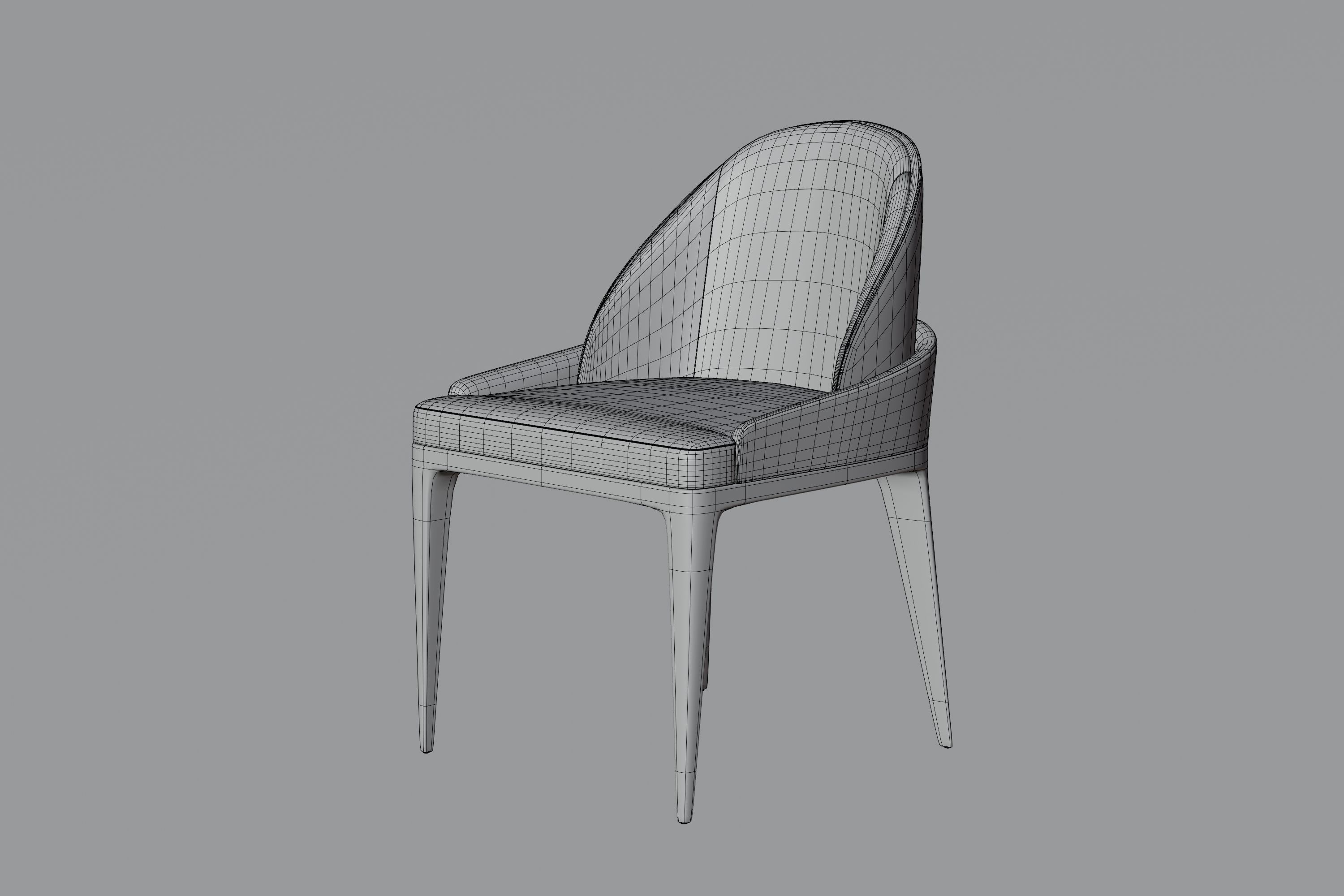 Bentley chair Low-poly 3D model_16