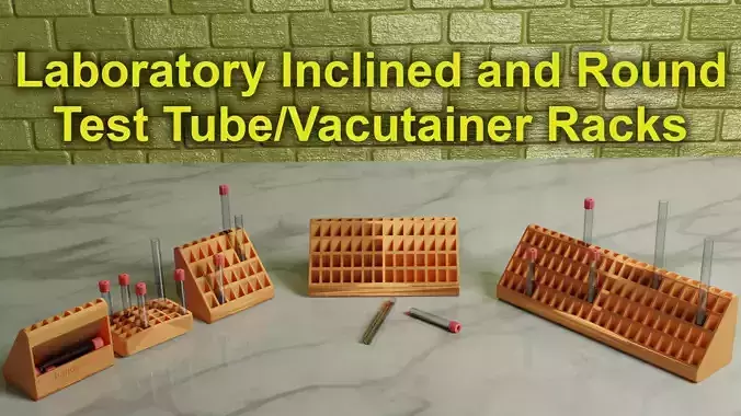 3D Print Ready Laboratory Inclined and Round Test Tube Racks  3D print model