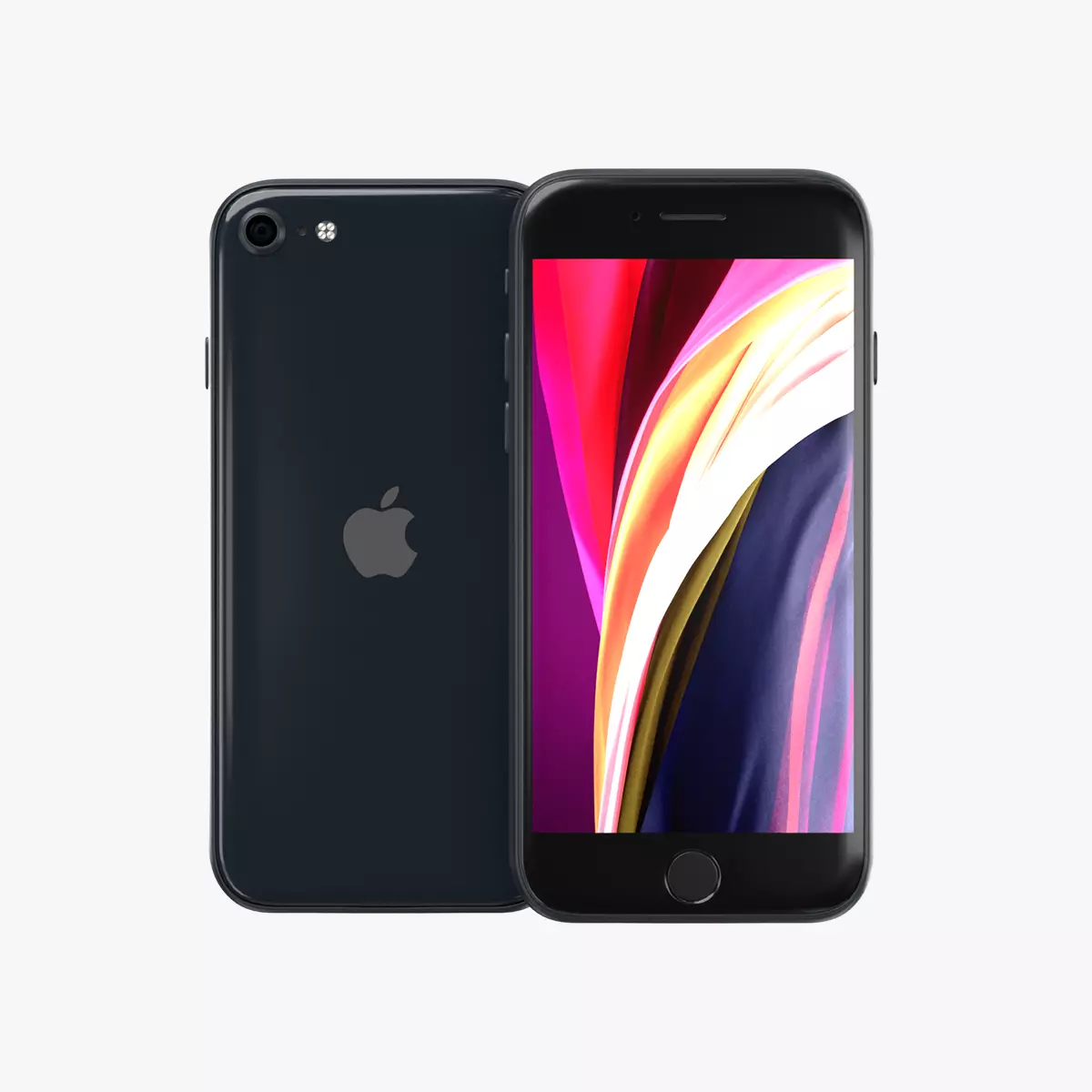 iPhone SE Midnight 2022 Low-poly 3D model_0