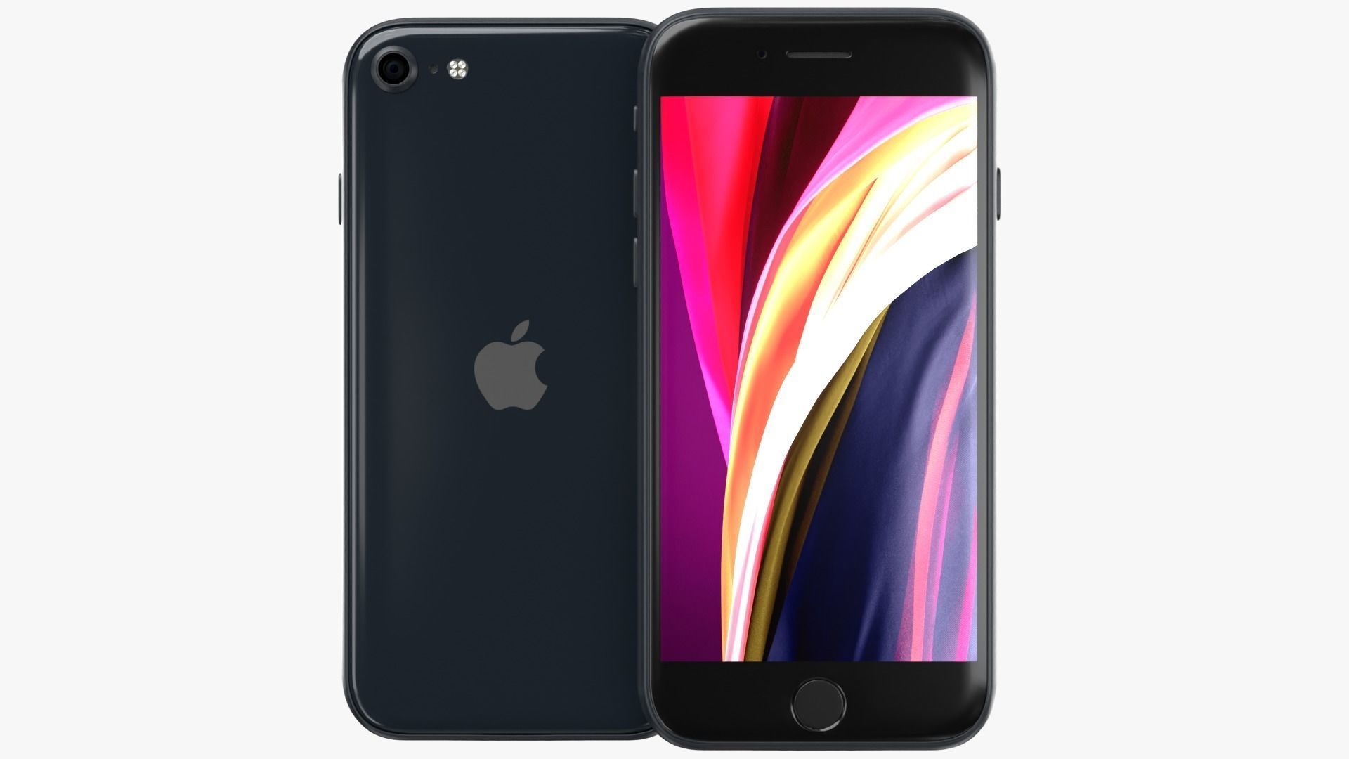 iPhone SE Midnight 2022 Low-poly 3D model_2