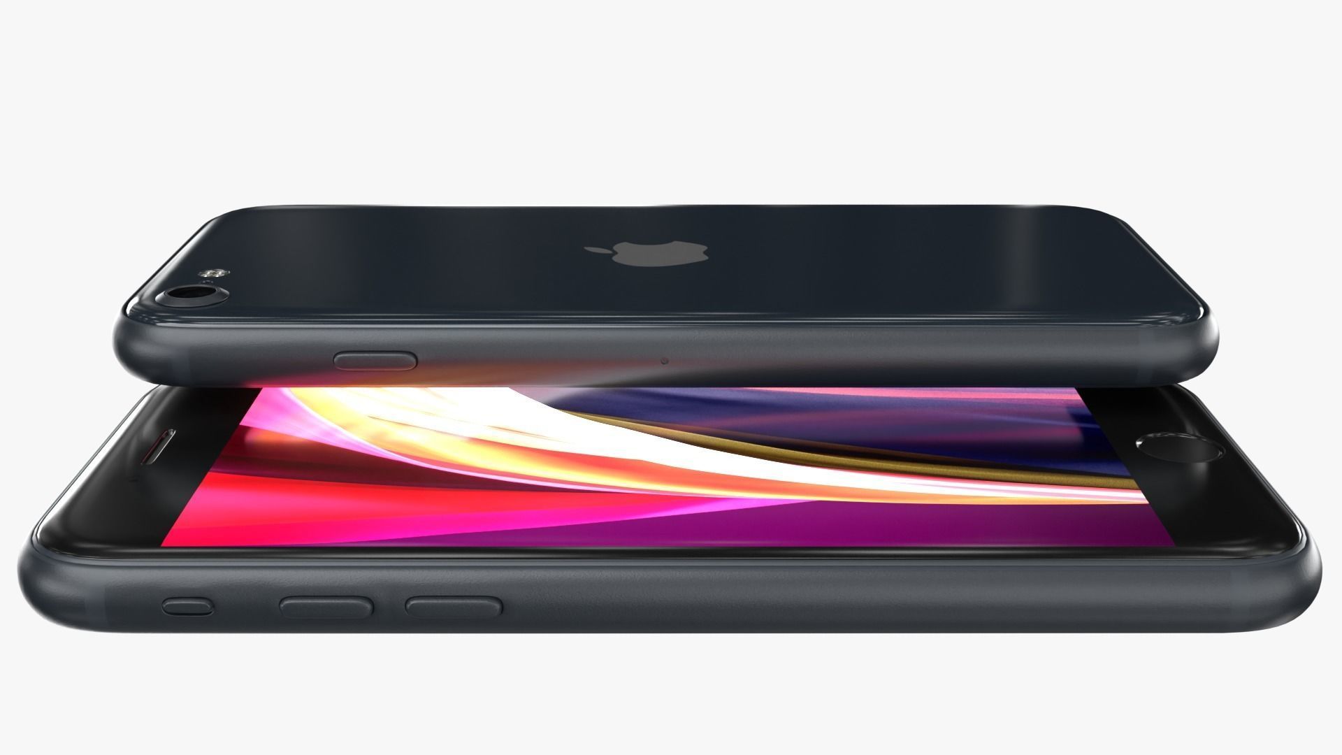 iPhone SE Midnight 2022 Low-poly 3D model_11