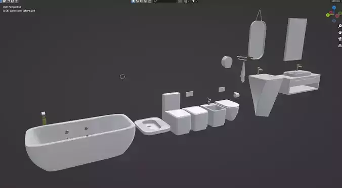 Toilet Models Full Pack Low-poly 3D model