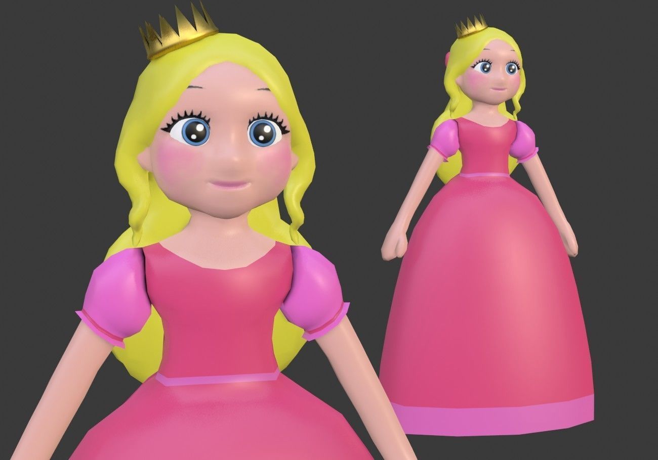 5 cartoon characters package Low-poly 3D model_14
