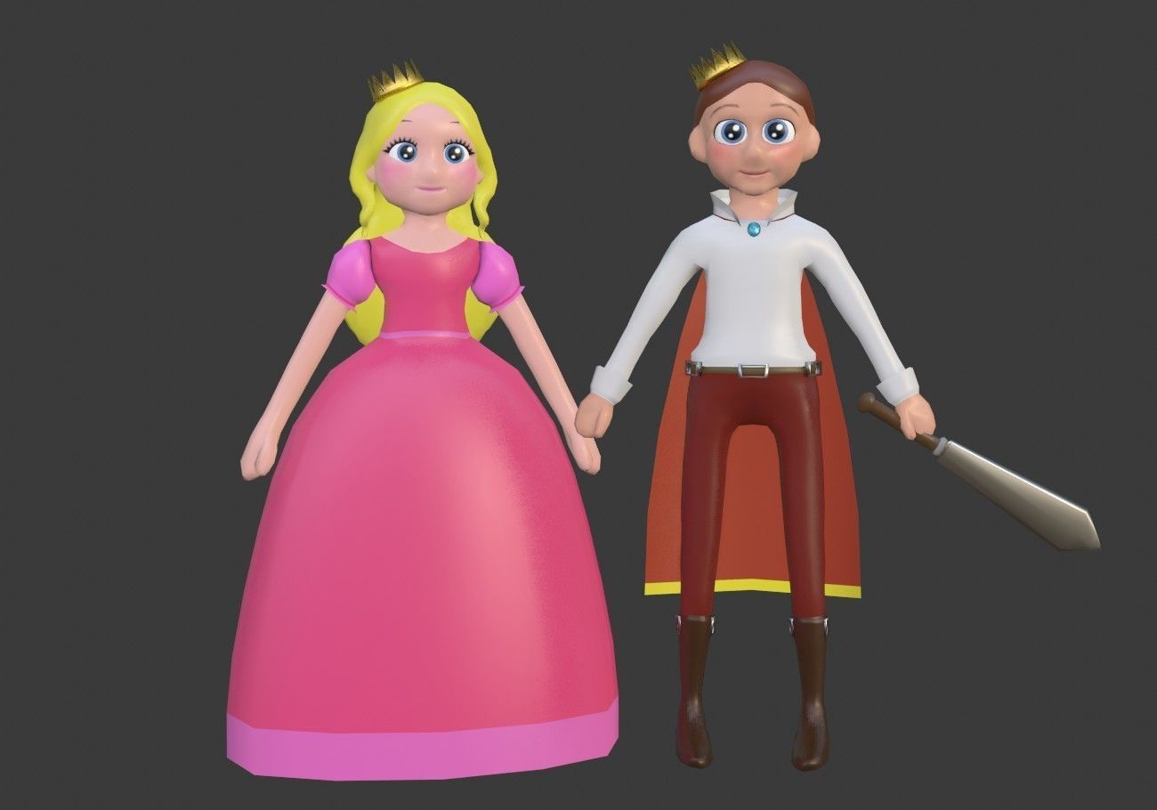 5 cartoon characters package Low-poly 3D model_19