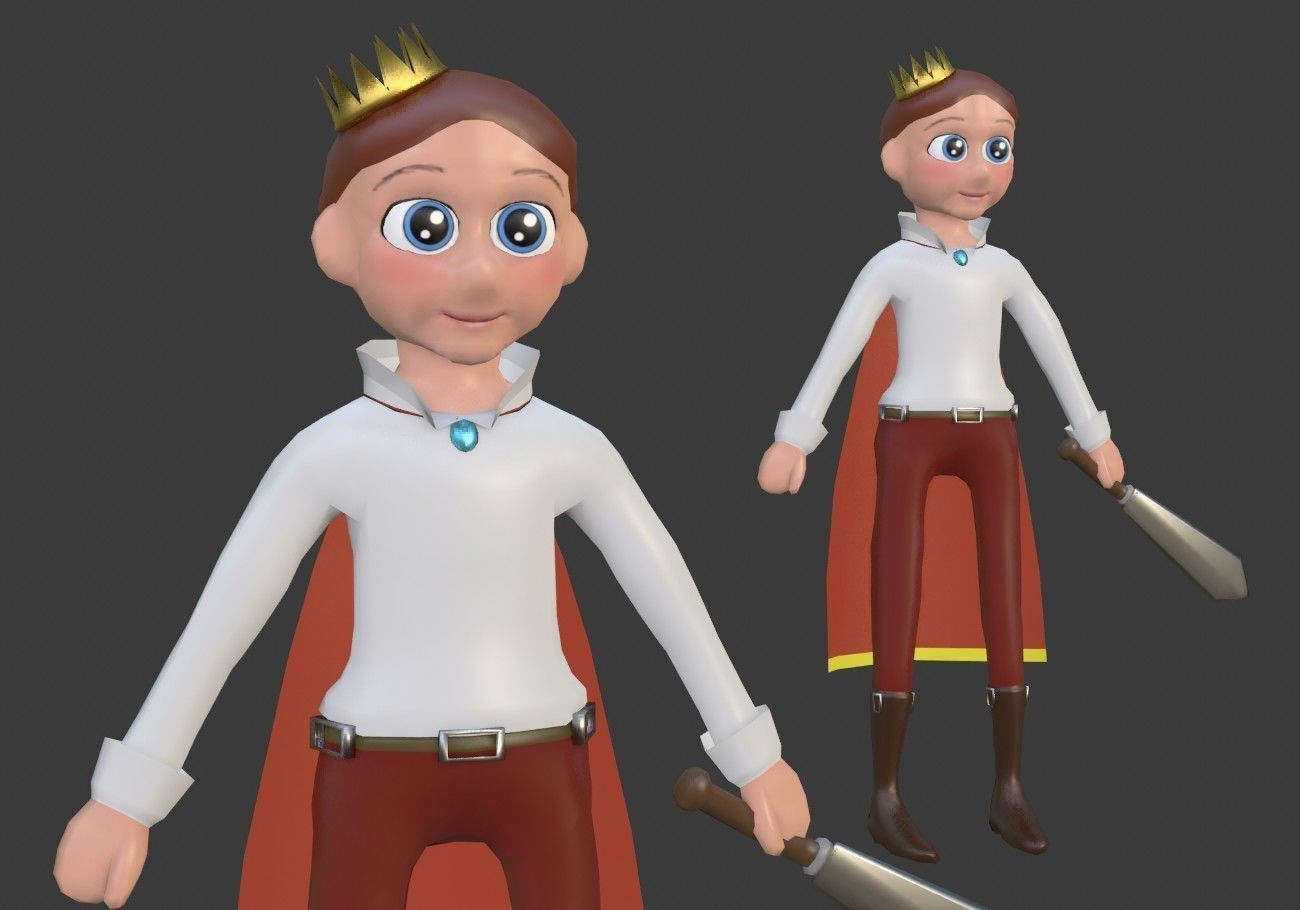 5 cartoon characters package Low-poly 3D model_15