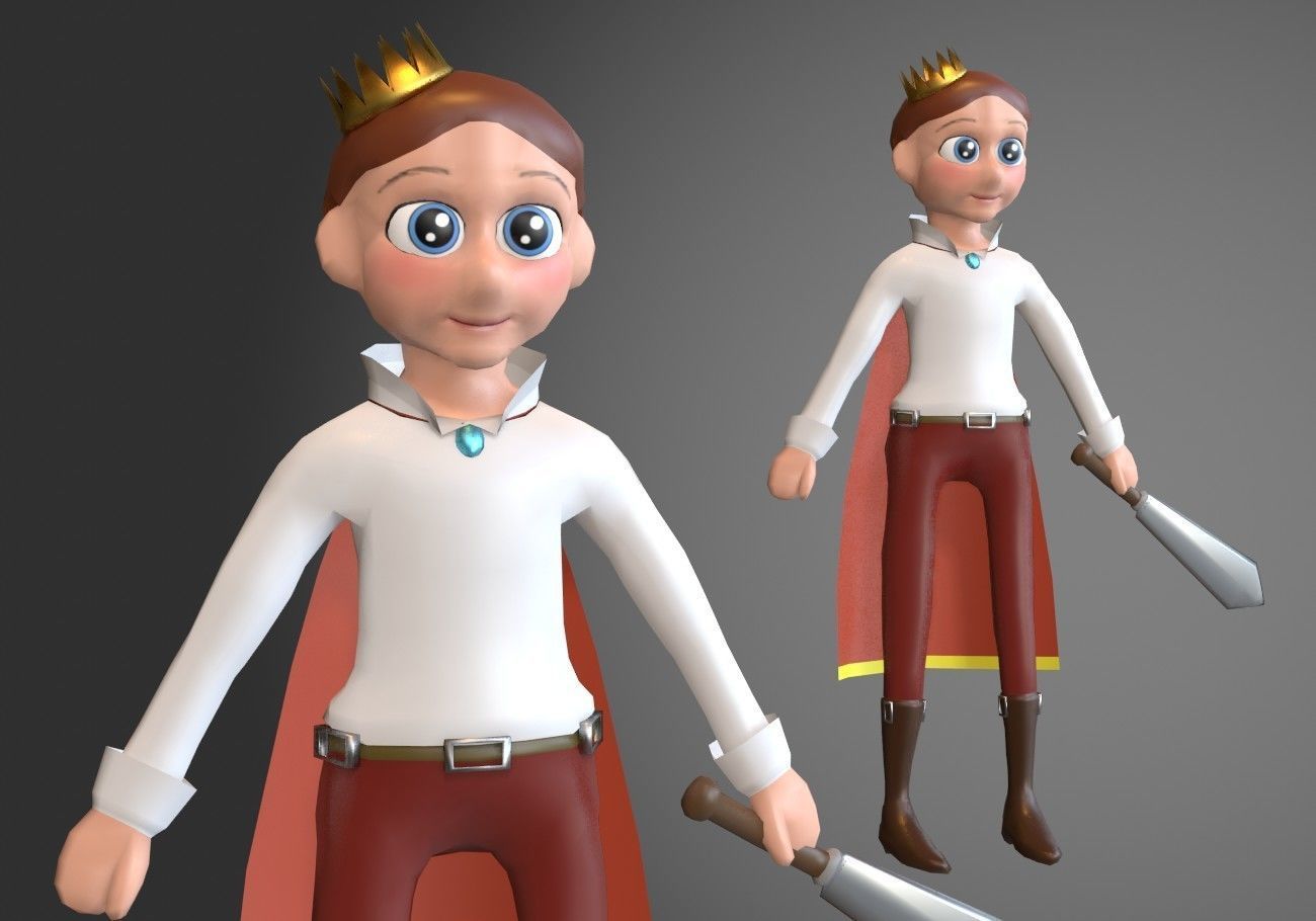 5 cartoon characters package Low-poly 3D model_5