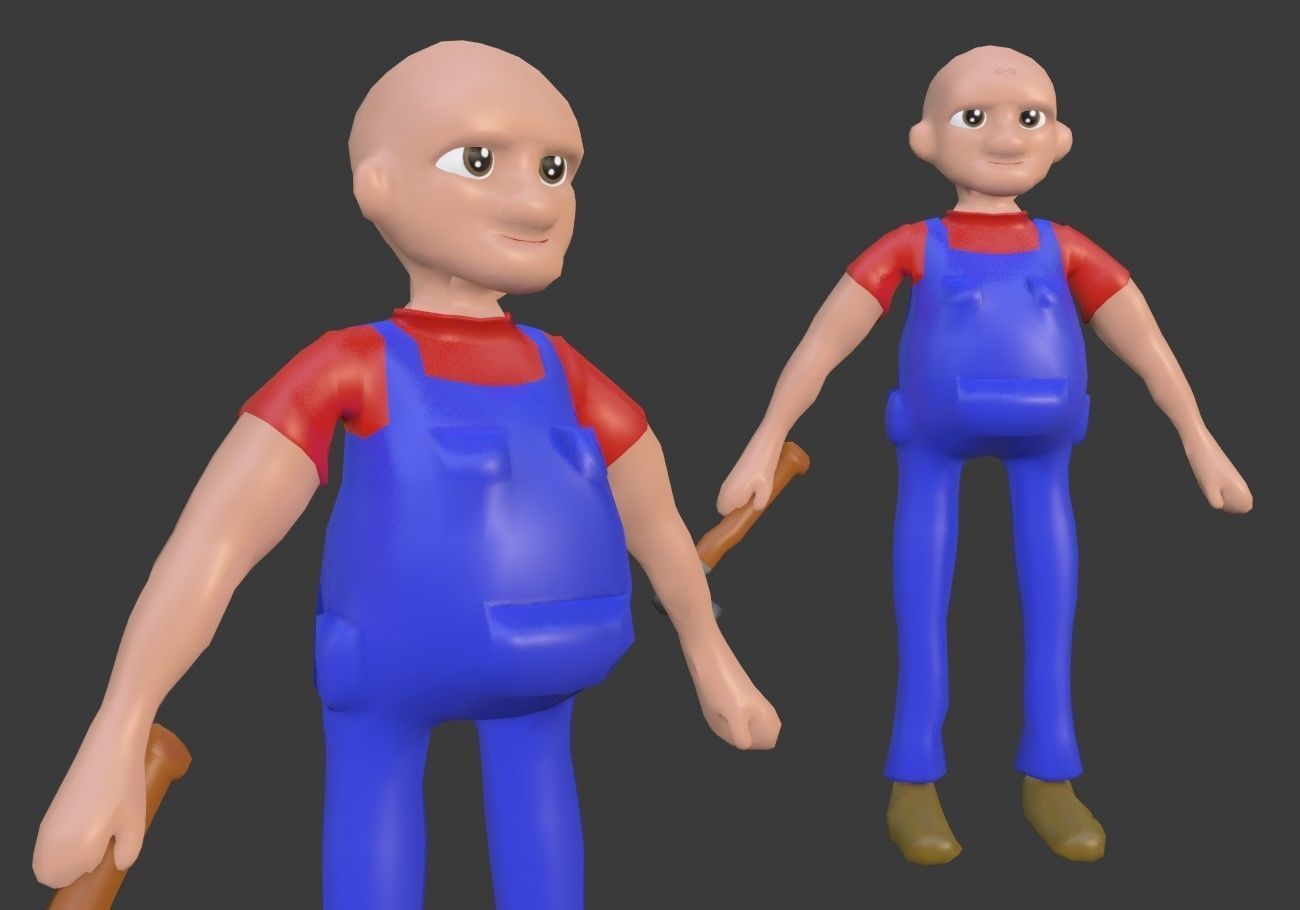 5 cartoon characters package Low-poly 3D model_18
