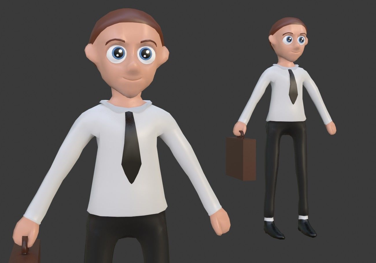 5 cartoon characters package Low-poly 3D model_17