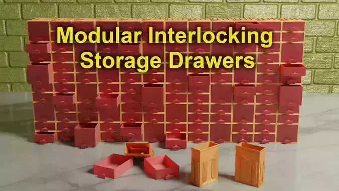 3D Print Ready Modular Interlocking Storage Drawers 3D print model