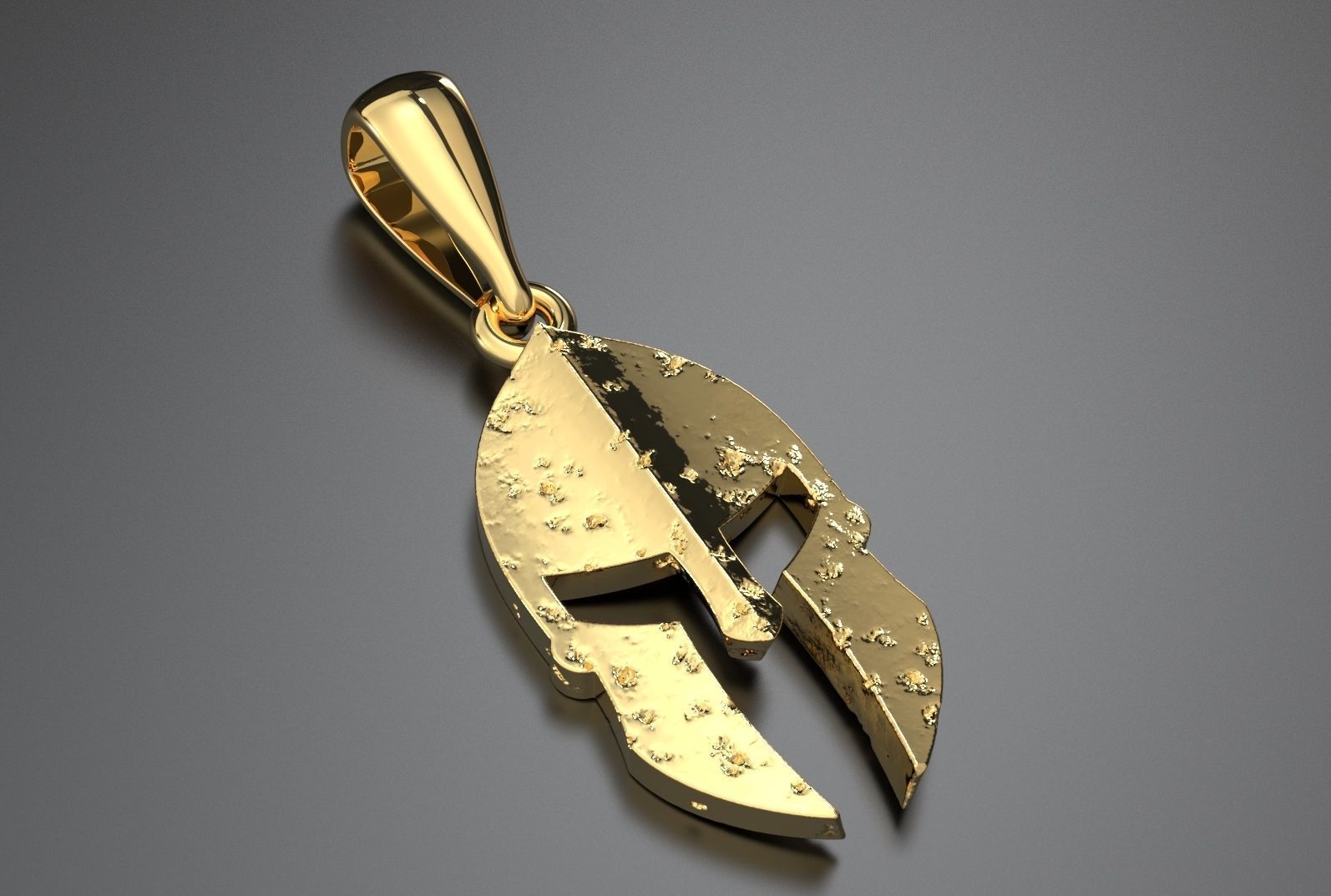 Spartan Helmet Pendant 3D print model_9