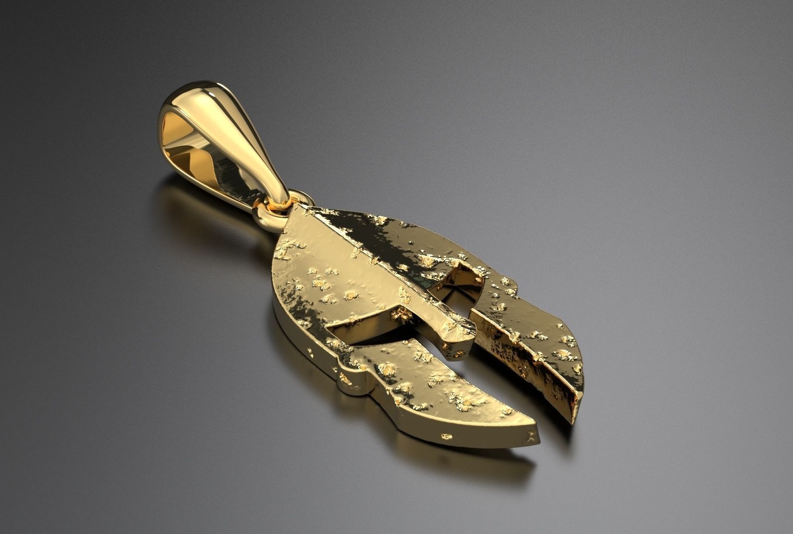 Spartan Helmet Pendant 3D print model_10