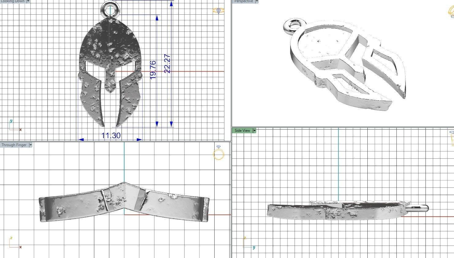 Spartan Helmet Pendant 3D print model_12
