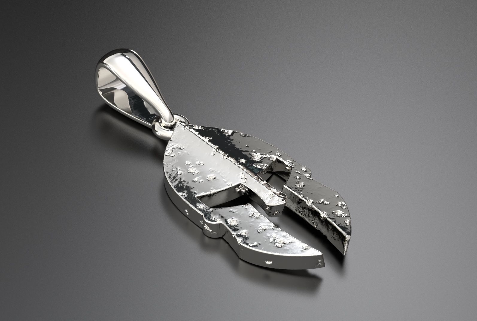 Spartan Helmet Pendant 3D print model_4