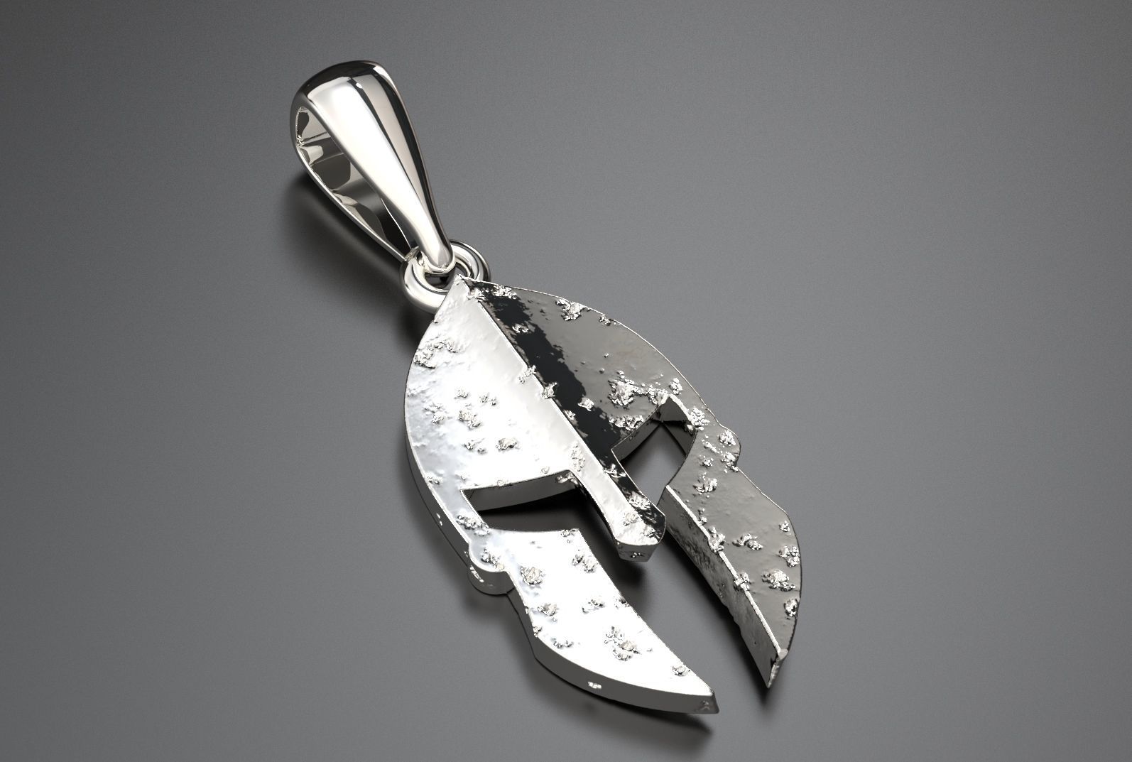 Spartan Helmet Pendant 3D print model_3