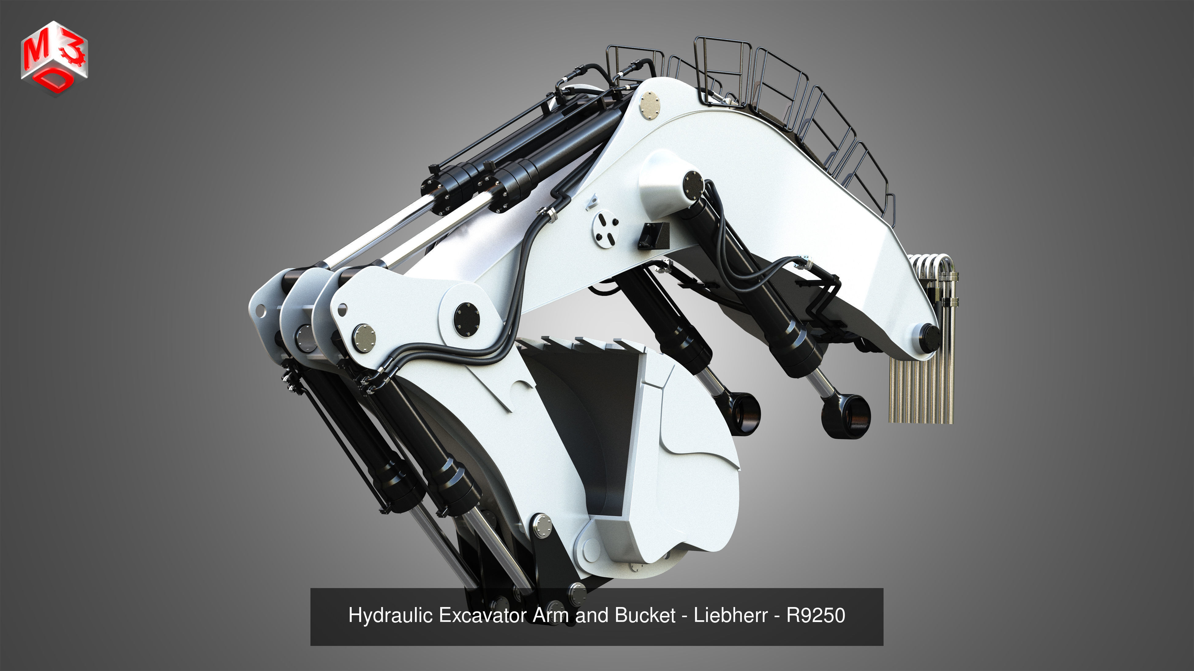 Hydraulic Excavator Cranes and Buckets  3 in 1 3D Model Collection_2