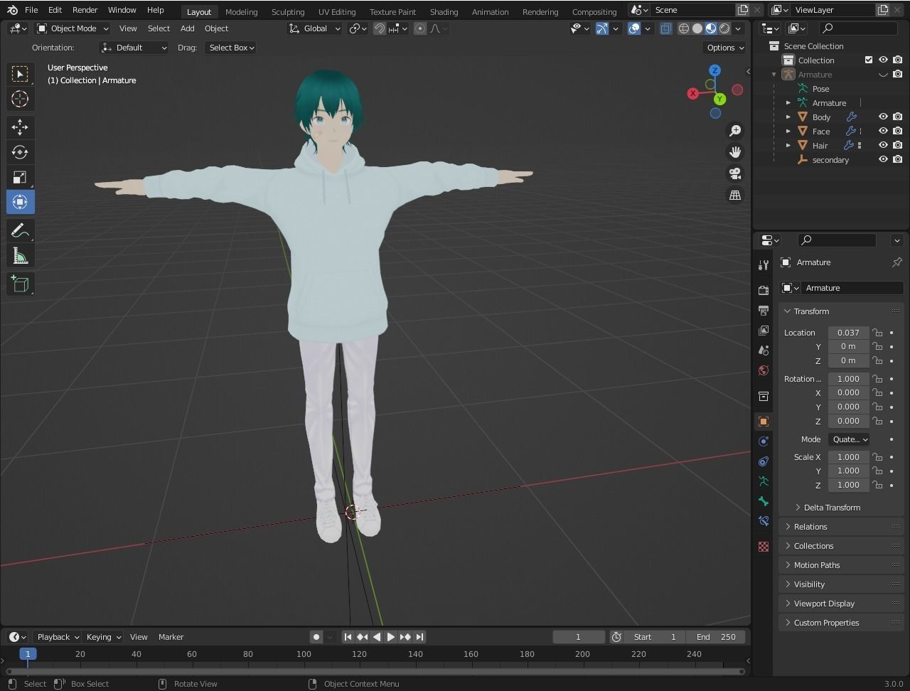 Boy character VR 3D model Low-poly 3D model_4